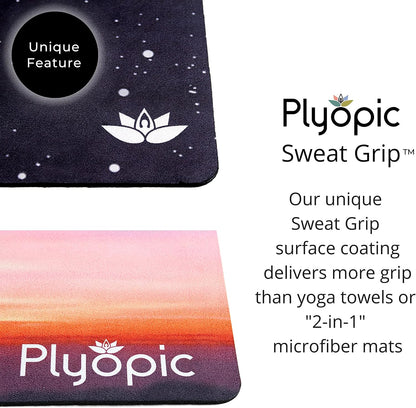 All In One Yoga Mat | Luxury Sweat-Grip Mat/Towel Combo | Ideal for Yoga, Hot Yoga, Bikram, Pilates, Workout & Exercise | Eco-Friendly Natural Rubber