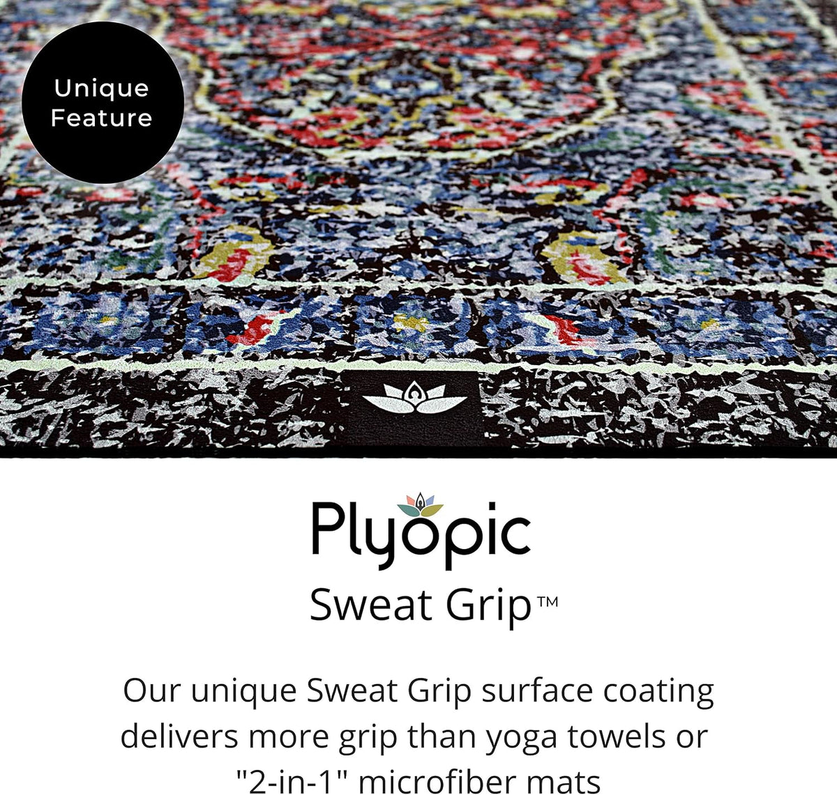 All In One Yoga Mat | Luxury Sweat-Grip Mat/Towel Combo | Ideal for Yoga, Hot Yoga, Bikram, Pilates, Workout & Exercise | Eco-Friendly Natural Rubber