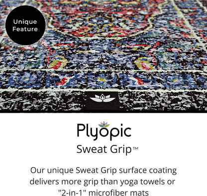 All In One Yoga Mat | Luxury Sweat-Grip Mat/Towel Combo | Ideal for Yoga, Hot Yoga, Bikram, Pilates, Workout & Exercise | Eco-Friendly Natural Rubber