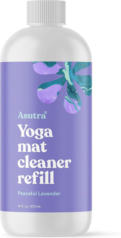 ASUTRA Yoga Mat Cleaner Spray Refill (Peaceful Lavender), 16 fl oz (16oz)
