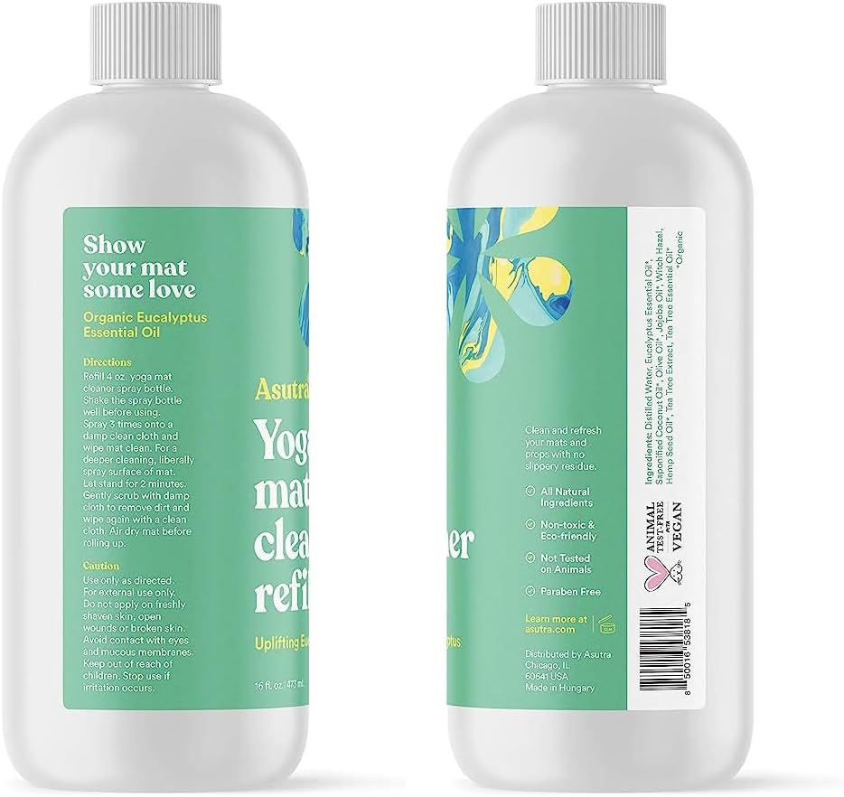 ASUTRA Yoga Mat Cleaner Spray Refill (Peaceful Lavender), 16 fl oz (16oz)