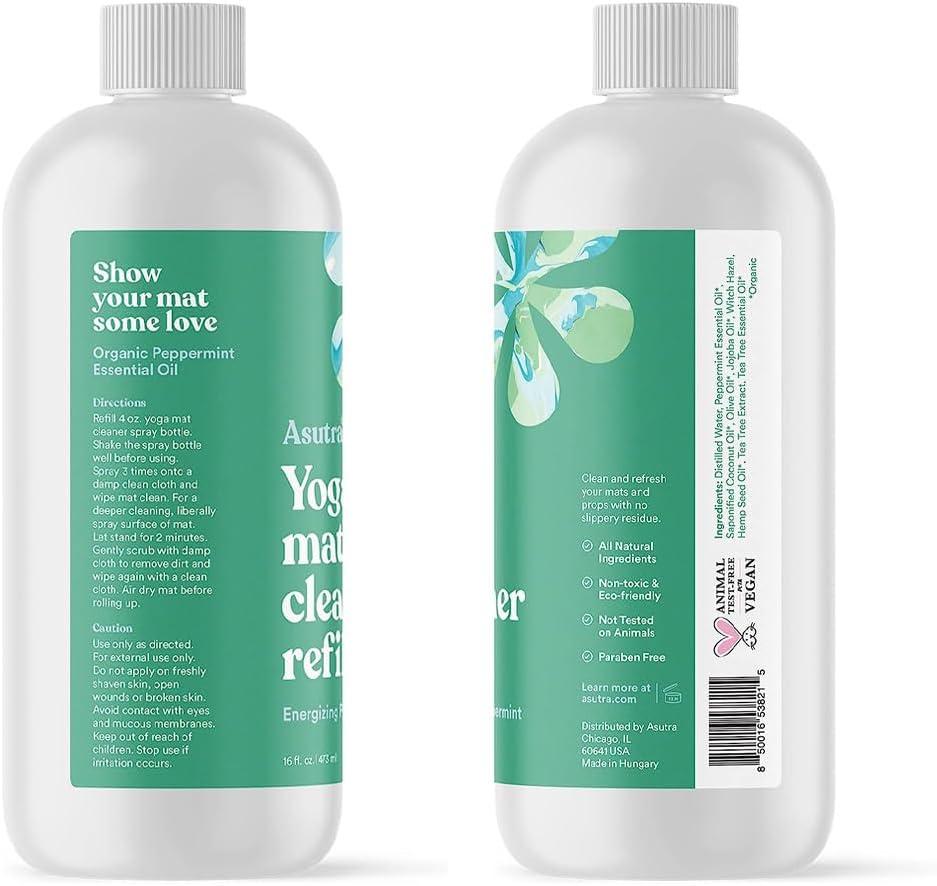 ASUTRA Yoga Mat Cleaner Spray Refill (Peaceful Lavender), 16 fl oz (16oz)