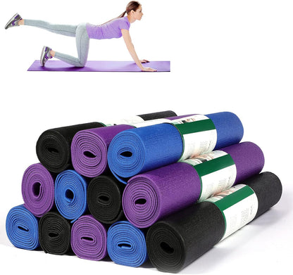 12 Pieces Yoga Mats Bulk 68x24x0.12 Inch Exercise Non Slip Fitness Workout Mats for Women Men Home Workout Gym Yoga