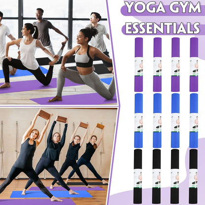 12 Pieces Yoga Mats Bulk 68x24x0.12 Inch Exercise Non Slip Fitness Workout Mats for Women Men Home Workout Gym Yoga