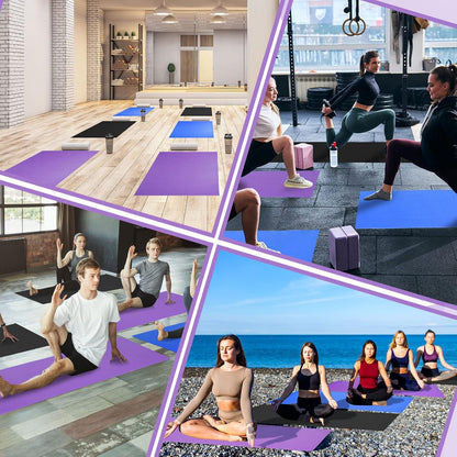 12 Pieces Yoga Mats Bulk 68x24x0.12 Inch Exercise Non Slip Fitness Workout Mats for Women Men Home Workout Gym Yoga