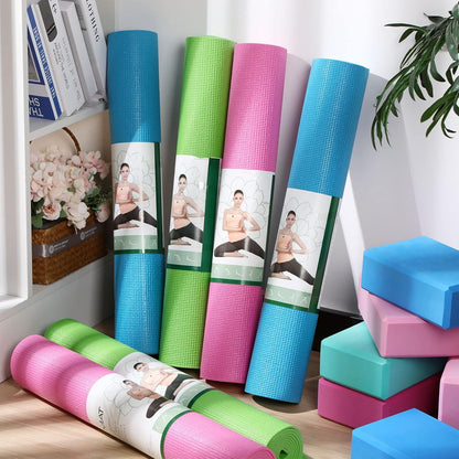 12 Pieces Yoga Mats Bulk 68x24x0.12 Inch Exercise Non Slip Fitness Workout Mats for Women Men Home Workout Gym Yoga