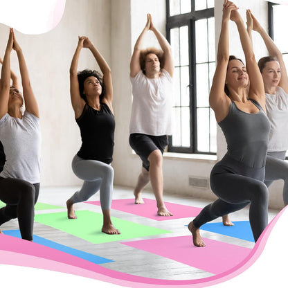 12 Pieces Yoga Mats Bulk 68x24x0.12 Inch Exercise Non Slip Fitness Workout Mats for Women Men Home Workout Gym Yoga