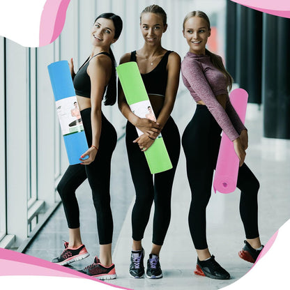 12 Pieces Yoga Mats Bulk 68x24x0.12 Inch Exercise Non Slip Fitness Workout Mats for Women Men Home Workout Gym Yoga