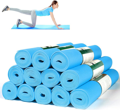 12 Pieces Yoga Mats Bulk 68x24x0.12 Inch Exercise Non Slip Fitness Workout Mats for Women Men Home Workout Gym Yoga