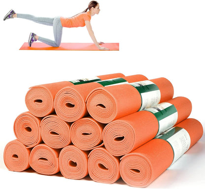 12 Pieces Yoga Mats Bulk 68x24x0.12 Inch Exercise Non Slip Fitness Workout Mats for Women Men Home Workout Gym Yoga
