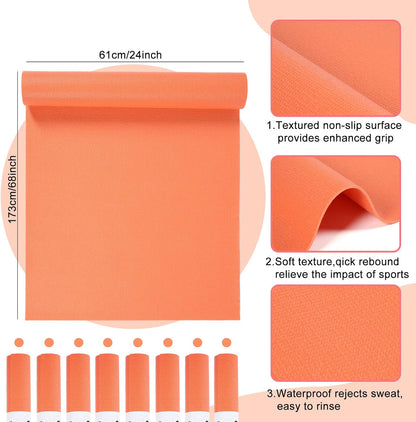 12 Pieces Yoga Mats Bulk 68x24x0.12 Inch Exercise Non Slip Fitness Workout Mats for Women Men Home Workout Gym Yoga