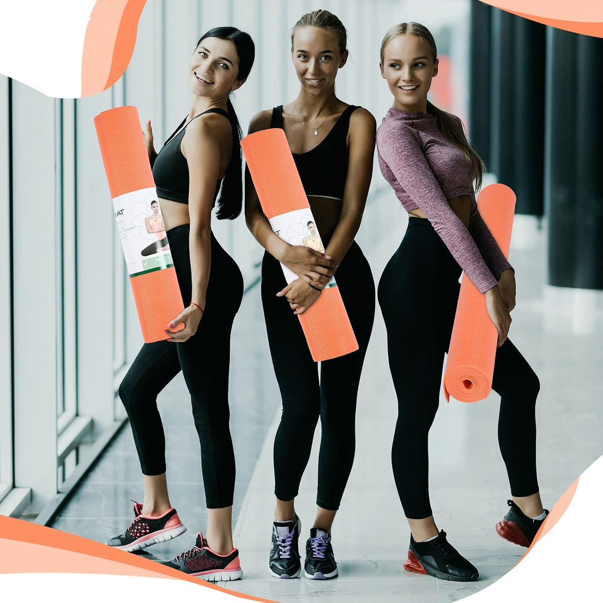 12 Pieces Yoga Mats Bulk 68x24x0.12 Inch Exercise Non Slip Fitness Workout Mats for Women Men Home Workout Gym Yoga