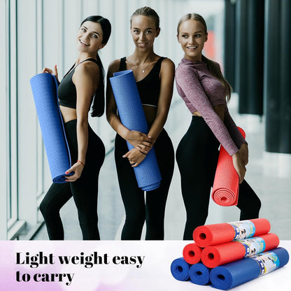 12 Pieces Yoga Mats Bulk 68x24x0.12 Inch Exercise Non Slip Fitness Workout Mats for Women Men Home Workout Gym Yoga