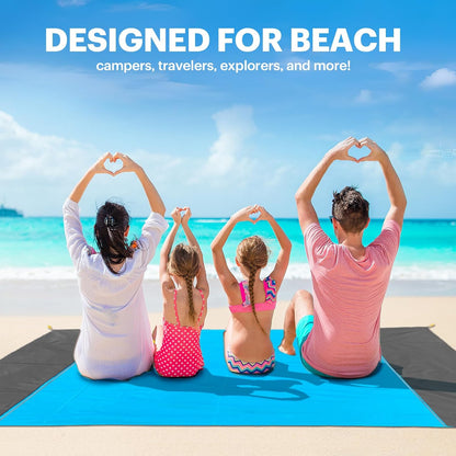 Beach Blanket Sandproof Oversized, 79''×83'' Extra Large Beach Mat, Portable Picnic Mat for Travel Camping Hiking, Lightweight Beach Essentials Family Water Resistant Mat