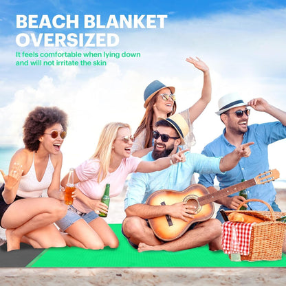 Beach Blanket Sandproof Oversized, 79''×83'' Extra Large Beach Mat, Portable Picnic Mat for Travel Camping Hiking, Lightweight Beach Essentials Family Water Resistant Mat