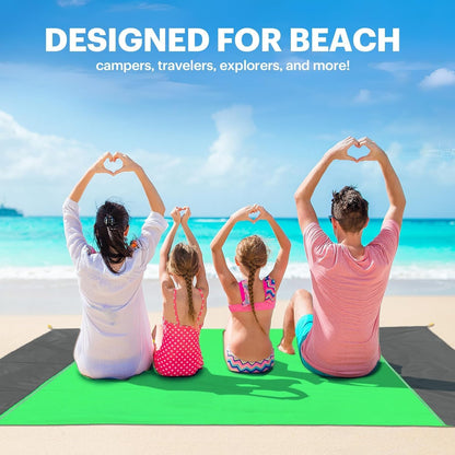 Beach Blanket Sandproof Oversized, 79''×83'' Extra Large Beach Mat, Portable Picnic Mat for Travel Camping Hiking, Lightweight Beach Essentials Family Water Resistant Mat