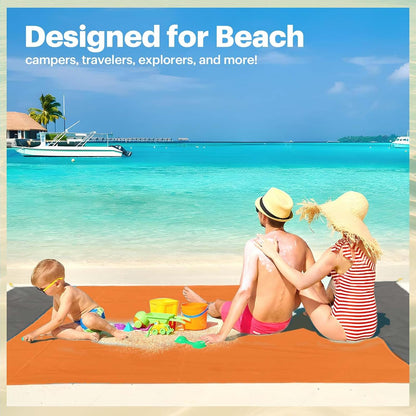 Beach Blanket Sandproof Oversized, 79''×83'' Extra Large Beach Mat, Portable Picnic Mat for Travel Camping Hiking, Lightweight Beach Essentials Family Water Resistant Mat