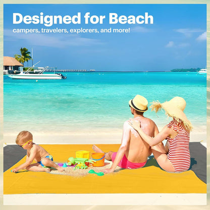 Beach Blanket Sandproof Oversized, 79''×83'' Extra Large Beach Mat, Portable Picnic Mat for Travel Camping Hiking, Lightweight Beach Essentials Family Water Resistant Mat