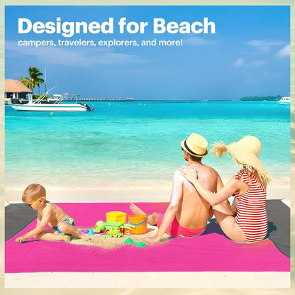 Beach Blanket Sandproof Oversized, 79''×83'' Extra Large Beach Mat, Portable Picnic Mat for Travel Camping Hiking, Lightweight Beach Essentials Family Water Resistant Mat