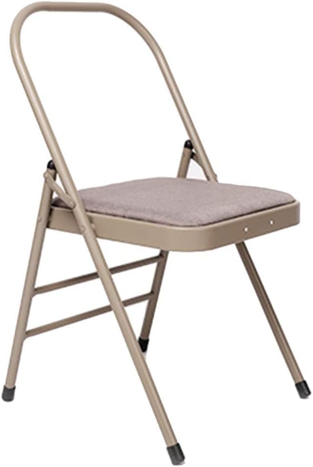 Yoga Assist Chair with Lumbar Back Support,Iyengar Yoga Chair,Removable Seat Cushion, Metal Frame,Backless Yoga Chair,Portable Foldable Yoga Chair,Gray,Without Lumbar Support