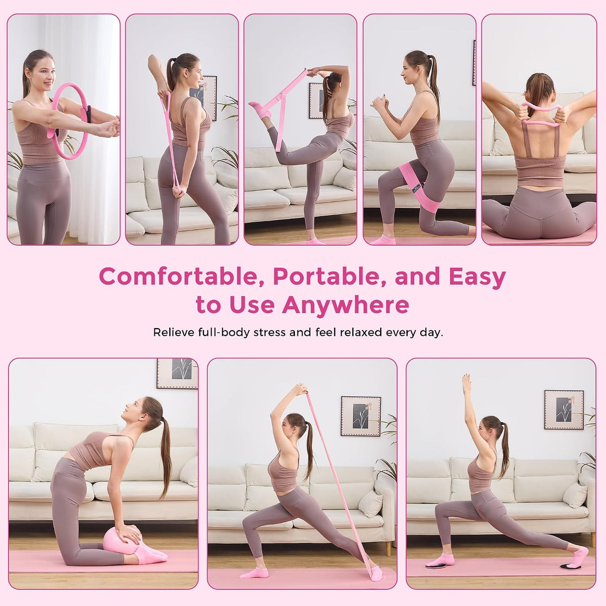Home Pilates Kit Pilates Equipment Set for Women, Pilates Essentials Kit