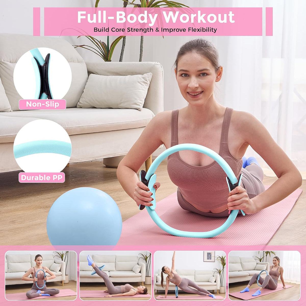 Home Pilates Kit Pilates Equipment Set for Women, Pilates Essentials Kit