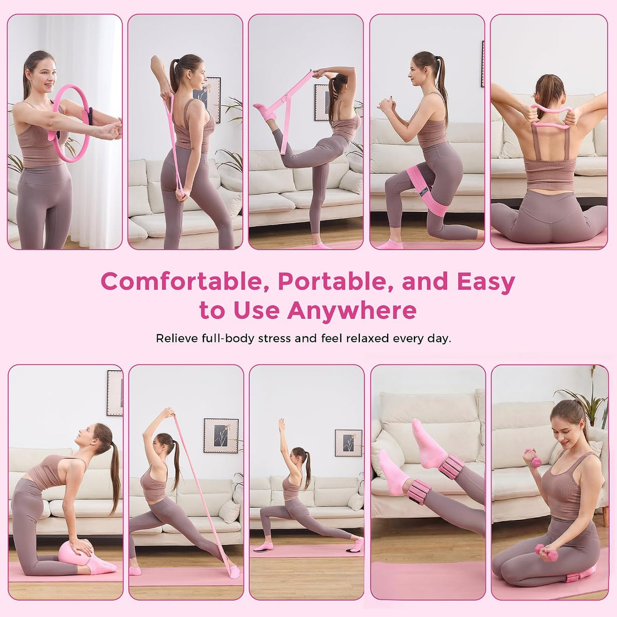 Home Pilates Kit Pilates Equipment Set for Women, Pilates Essentials Kit