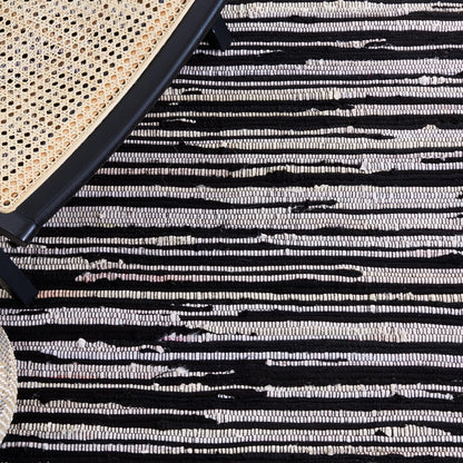 Area Rug 3x5 - Rag Rug Collection - Blue & Multi, Handmade Cotton, Boho Stripe Pattern, Ideal for Entryway, Living Room, Bedroom, Dining Space (RAR130B)