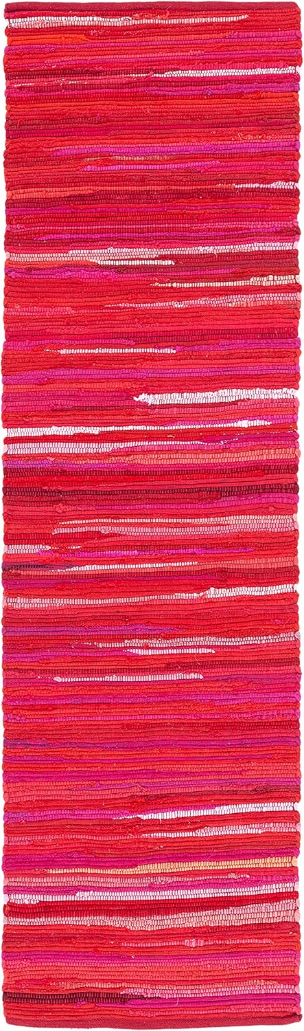 Area Rug 3x5 - Rag Rug Collection - Blue & Multi, Handmade Cotton, Boho Stripe Pattern, Ideal for Entryway, Living Room, Bedroom, Dining Space (RAR130B)