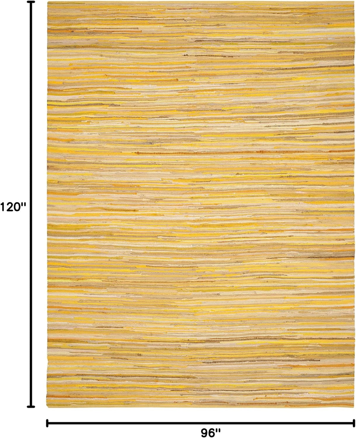 Area Rug 3x5 - Rag Rug Collection - Blue & Multi, Handmade Cotton, Boho Stripe Pattern, Ideal for Entryway, Living Room, Bedroom, Dining Space (RAR130B)