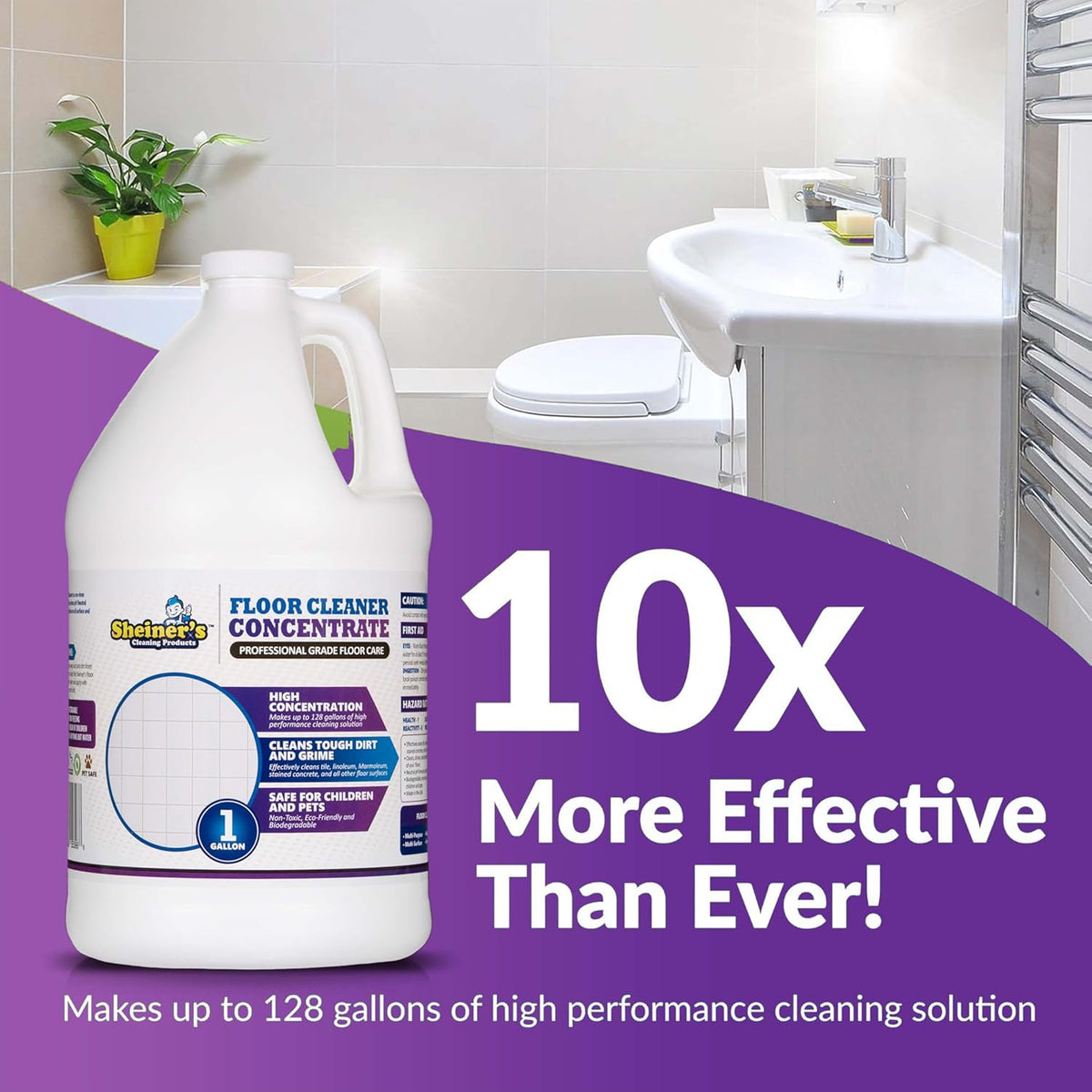 Multipurpose Cleaner Concentrate, No-Rinse Floor Cleaner for Mopping & Floor Degreaser for Home, Safe for Kids & Pets, Non-Toxic Lavender Scent All Purpose Cleaner Supplies,1-Gallon.
