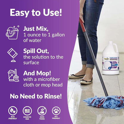 Multipurpose Cleaner Concentrate, No-Rinse Floor Cleaner for Mopping & Floor Degreaser for Home, Safe for Kids & Pets, Non-Toxic Lavender Scent All Purpose Cleaner Supplies,1-Gallon.