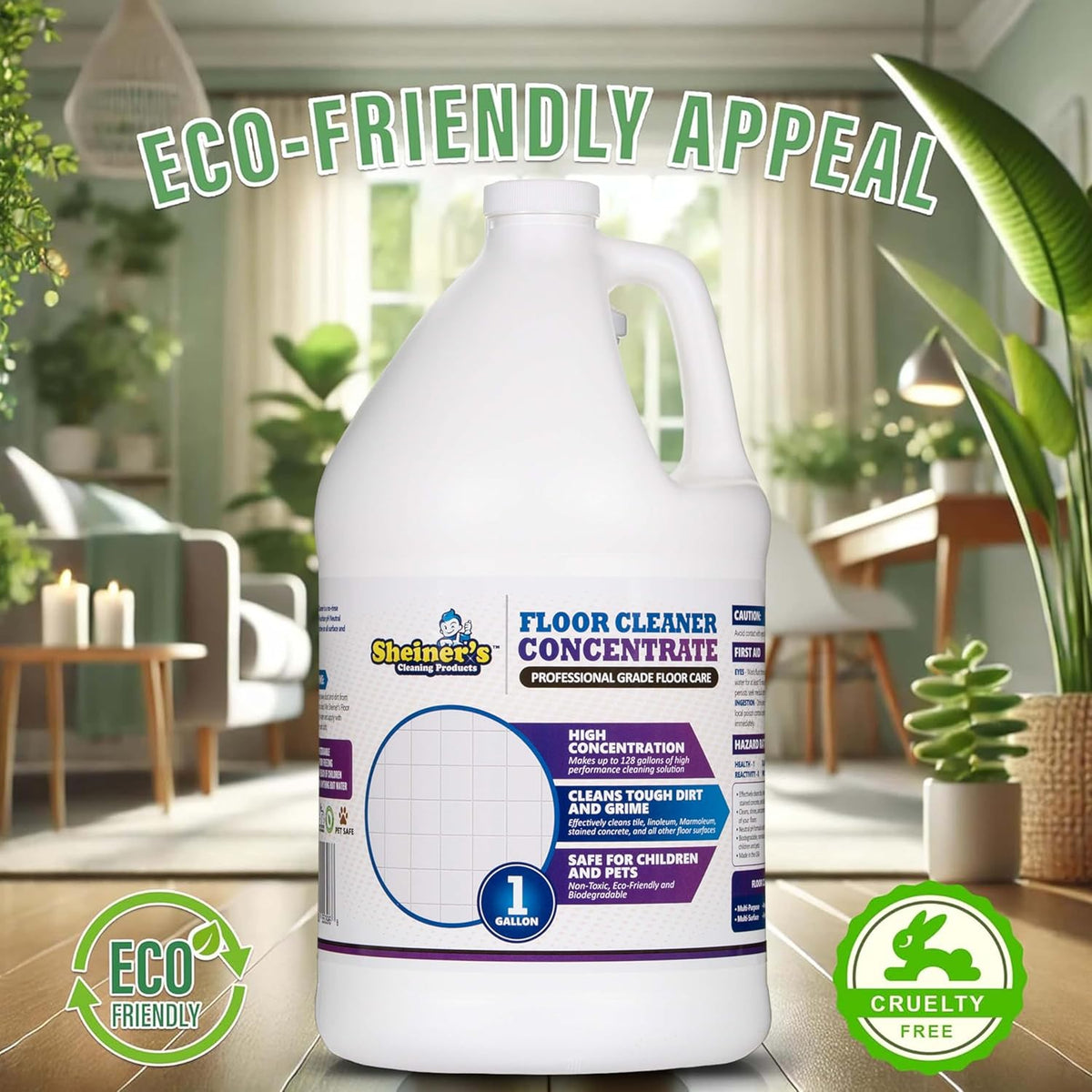 Multipurpose Cleaner Concentrate, No-Rinse Floor Cleaner for Mopping & Floor Degreaser for Home, Safe for Kids & Pets, Non-Toxic Lavender Scent All Purpose Cleaner Supplies,1-Gallon.