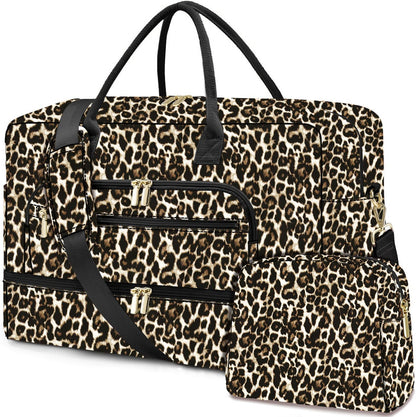 Large Women Travel Duffle Bag, Carry on Bag with Wet Toiletry Pocket for Overnight, Weekend, Yoga, Gym, Business Trips, Sport and Hospital, Black - Colors A