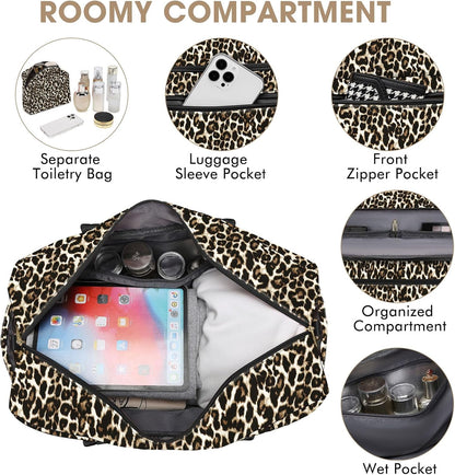 Large Women Travel Duffle Bag, Carry on Bag with Wet Toiletry Pocket for Overnight, Weekend, Yoga, Gym, Business Trips, Sport and Hospital, Black - Colors A
