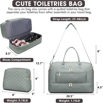 Large Women Travel Duffle Bag, Carry on Bag with Wet Toiletry Pocket for Overnight, Weekend, Yoga, Gym, Business Trips, Sport and Hospital, Black - Colors A