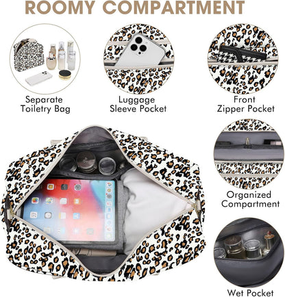 Large Women Travel Duffle Bag, Carry on Bag with Wet Toiletry Pocket for Overnight, Weekend, Yoga, Gym, Business Trips, Sport and Hospital, Black - Colors A