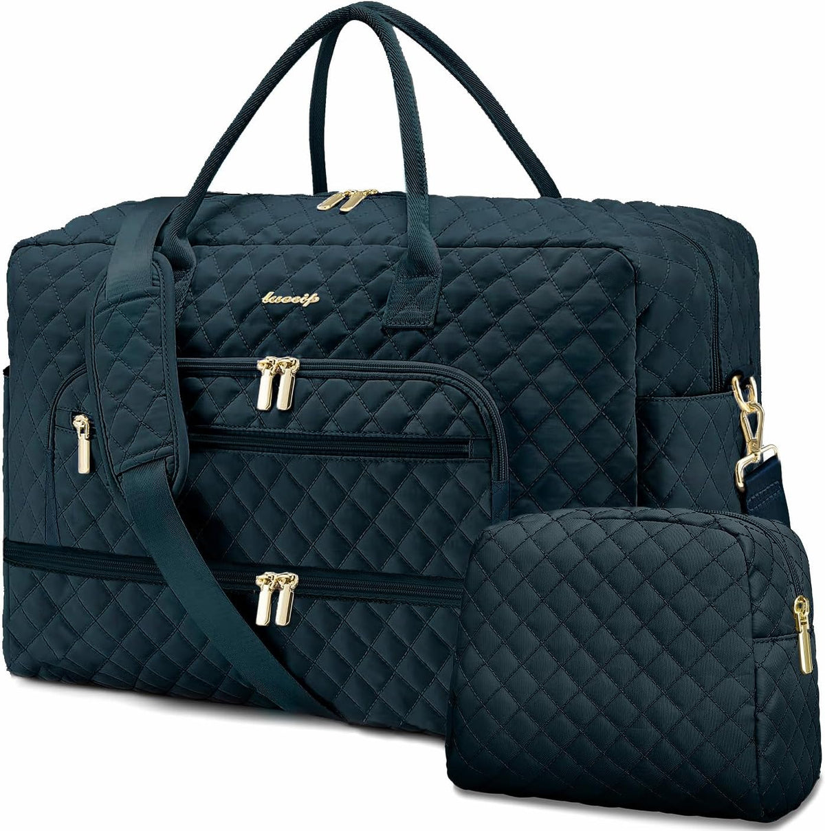 Large Women Travel Duffle Bag, Carry on Bag with Wet Toiletry Pocket for Overnight, Weekend, Yoga, Gym, Business Trips, Sport and Hospital, Black - Colors A