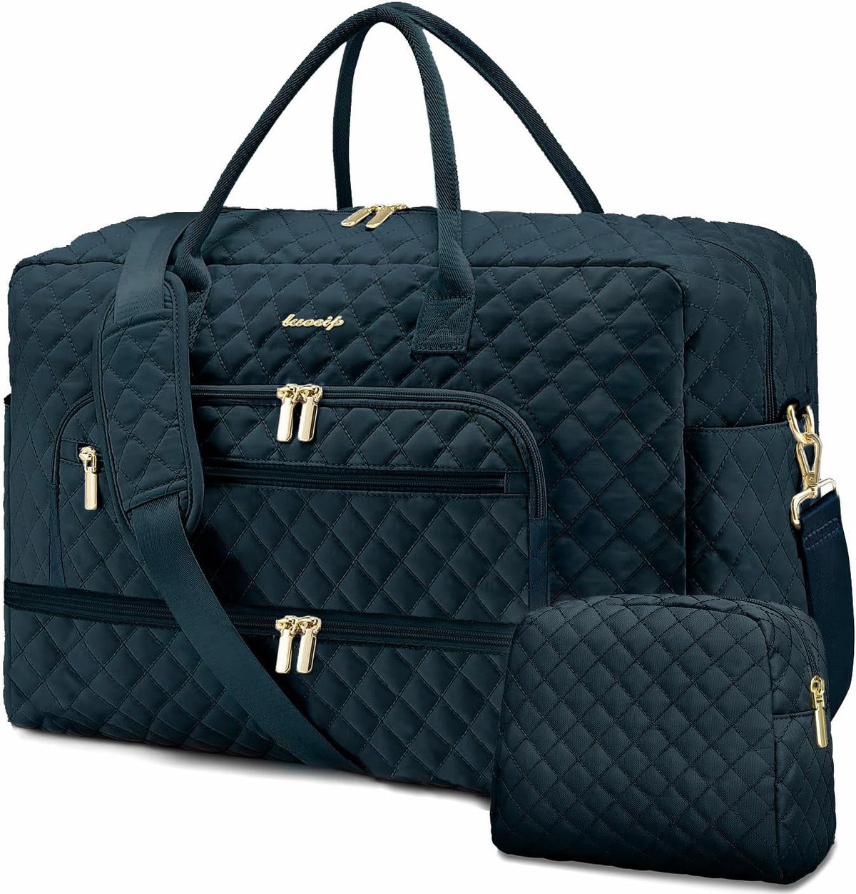 Large Women Travel Duffle Bag, Carry on Bag with Wet Toiletry Pocket for Overnight, Weekend, Yoga, Gym, Business Trips, Sport and Hospital, Black - Colors A