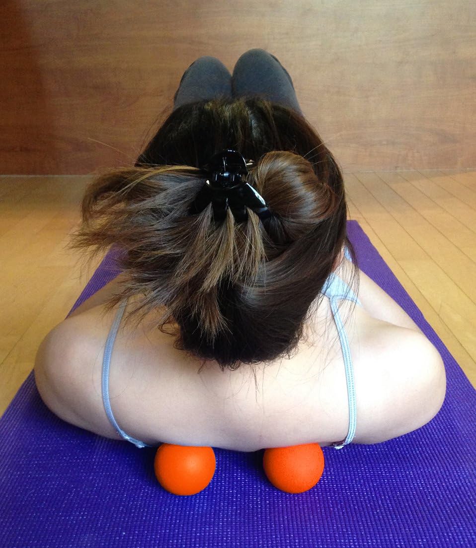 Massage Lacrosse Balls for Myofascial Release, Trigger Point Therapy, Muscle Knots, and Yoga Therapy. Set of 2 Firm Balls (Blue and Red)