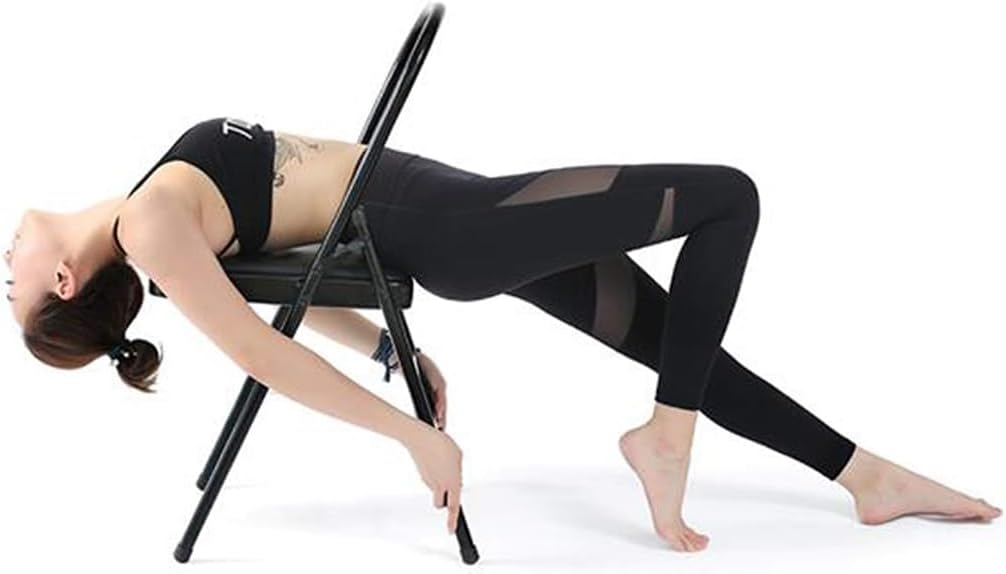 Metal Folding Yoga Chair,Iyengar Yoga Chair,Backless Yoga Chair,Double Beam Design Yoga Auxiliary Chair,Adult Yoga Chair,Suitable for Home,Gym,Black