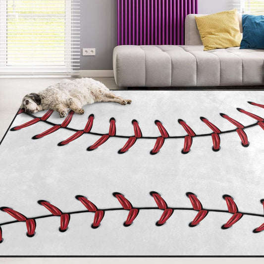 Sport Baseball Lace Non Slip Area Rug for Living Dinning Room Bedroom Kitchen, 5' x 7'(58 x 80 Inches), Sport Nursery Rug Floor Carpet Yoga Mat