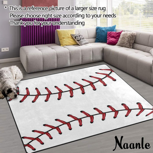 Sport Baseball Lace Non Slip Area Rug for Living Dinning Room Bedroom Kitchen, 5' x 7'(58 x 80 Inches), Sport Nursery Rug Floor Carpet Yoga Mat