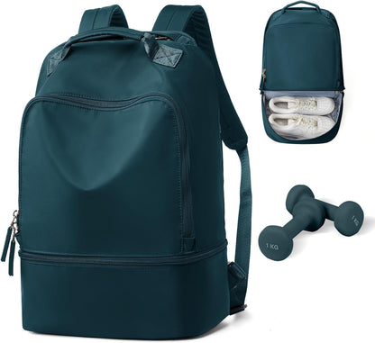 Gym Backpack for Women Men,Cheer bag,Lightweight Gym Bag with Shoe Compartment, Waterproof Sports Backpack with Wet Pocket, Black