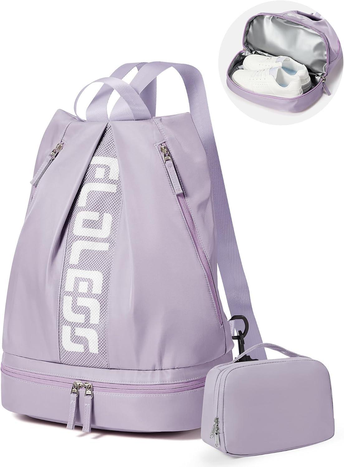 Gym Backpack for Women Men,Cheer bag,Lightweight Gym Bag with Shoe Compartment, Waterproof Sports Backpack with Wet Pocket, Black