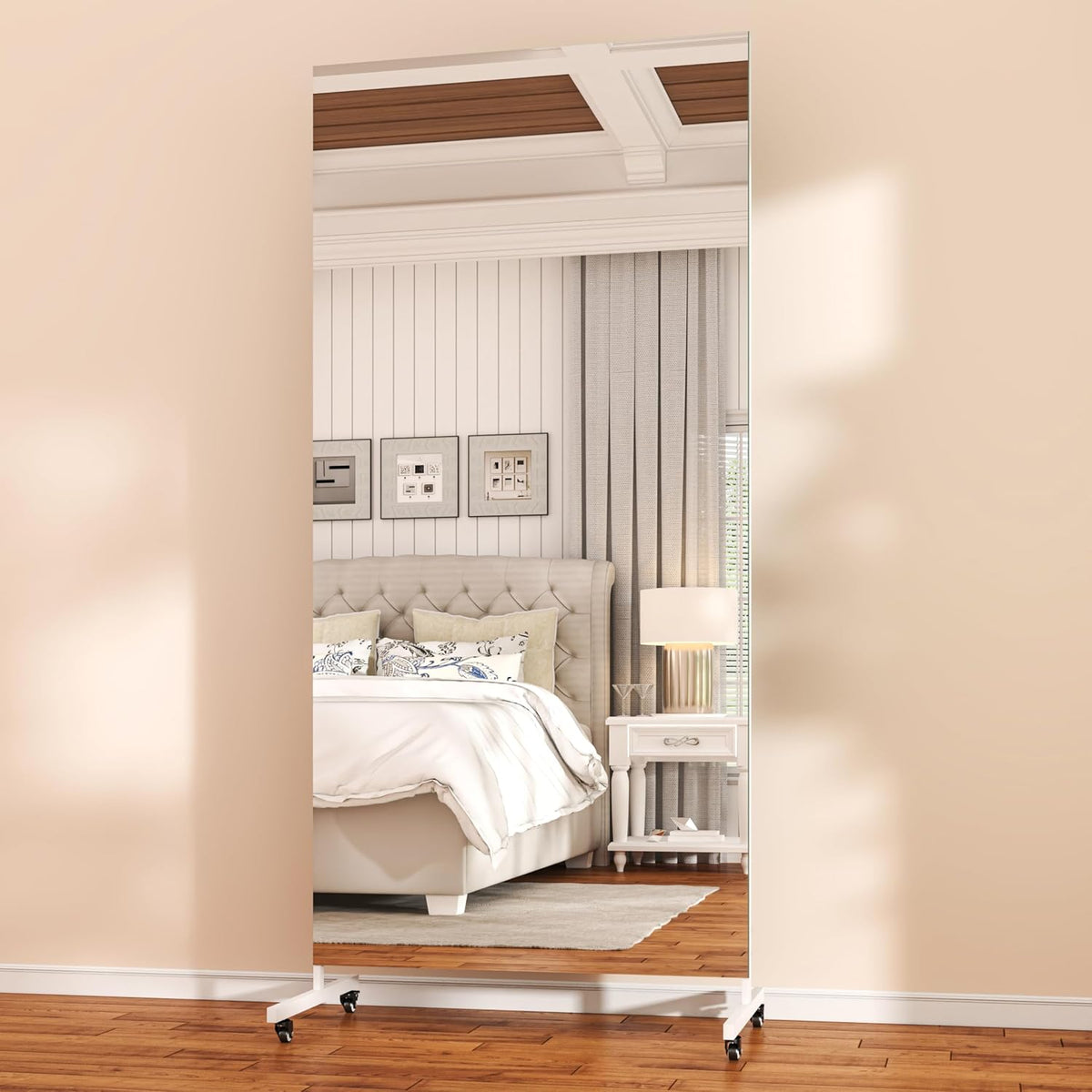Hasipu 71" x 28" Arched Full Length Mirror on Wheels