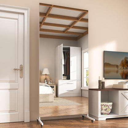 Hasipu 71" x 28" Arched Full Length Mirror on Wheels