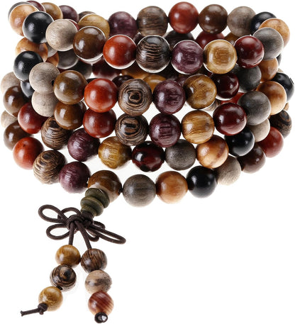 108 Mala Prayer Beads Wooden Buddhist Necklace