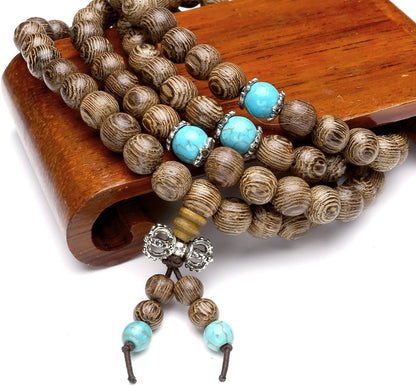 108 Mala Prayer Beads Wooden Buddhist Necklace