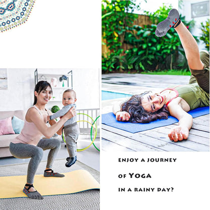 Women Pilates Socks Non Slip Grip Five Toe Yoga Socks for Fitness